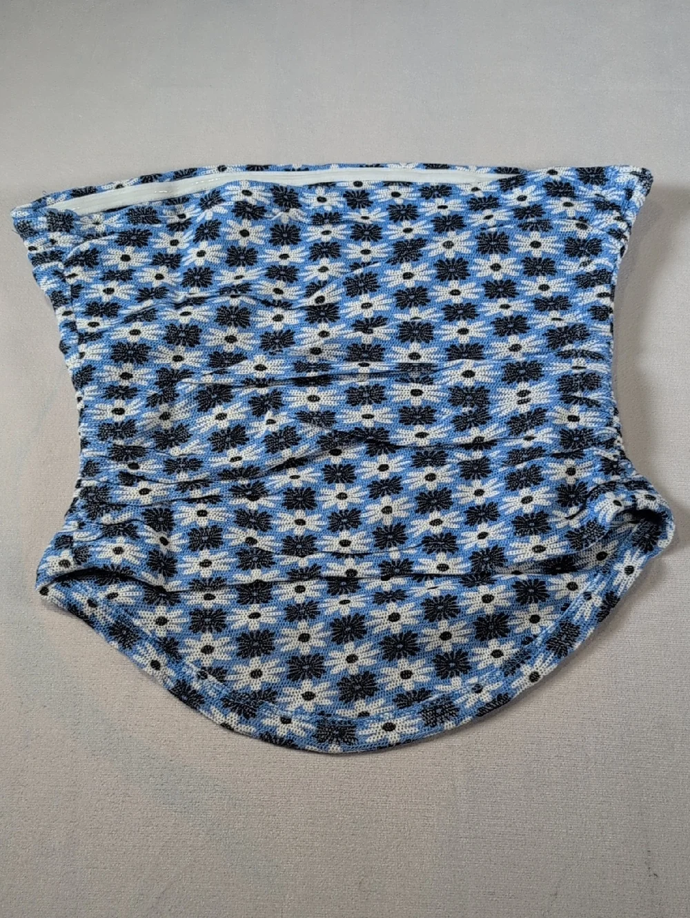 Free People Boulevard Floral Cotton Knit Tube Top in Blue Vista Combo Size Large